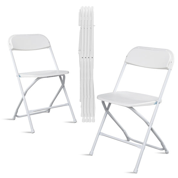 6pcs Classic White Plastic Folding Chair
