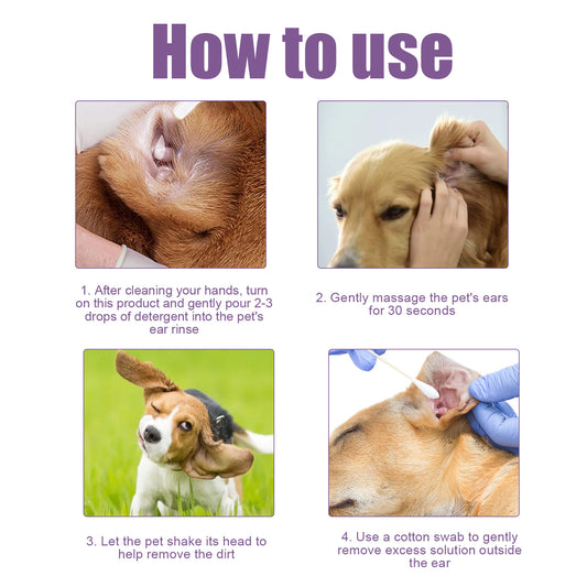 Cat And Dog Relieve Ear Odor, Clean Earwax, Wash Ear Drops