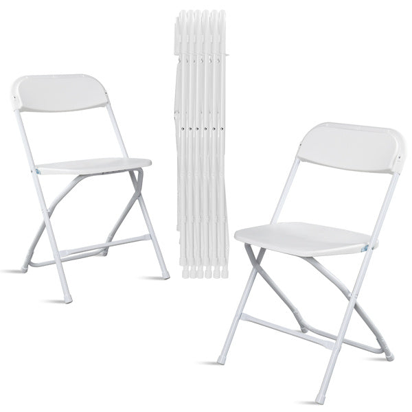 6pcs Classic White Plastic Folding Chair